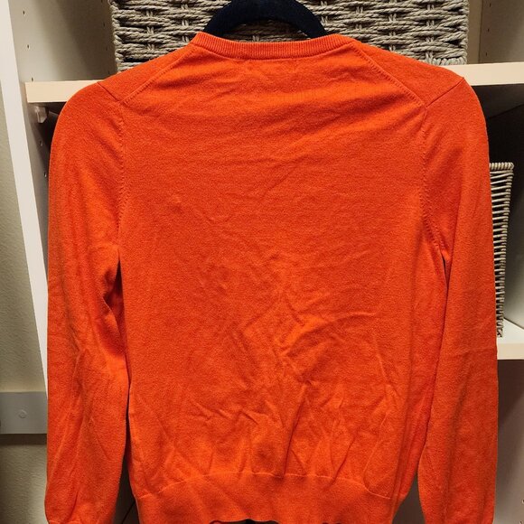 Lands' End - Women's orange cardigan - Picture 3 of 6